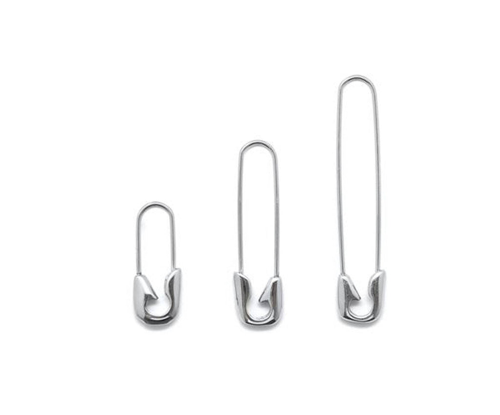 Safety Pin Full Black Medium Earrings – b26jewellery